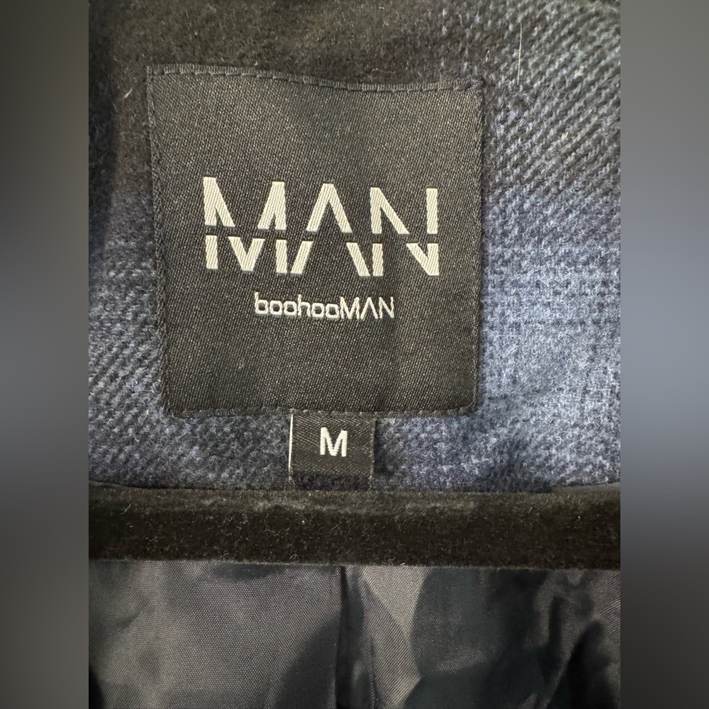 BoohooMAN Black and Blue Checkered Jacket - Picture 3 of 9